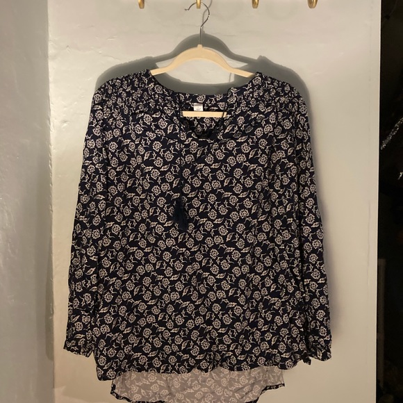 Navy Floral Blouse - Picture 1 of 1
